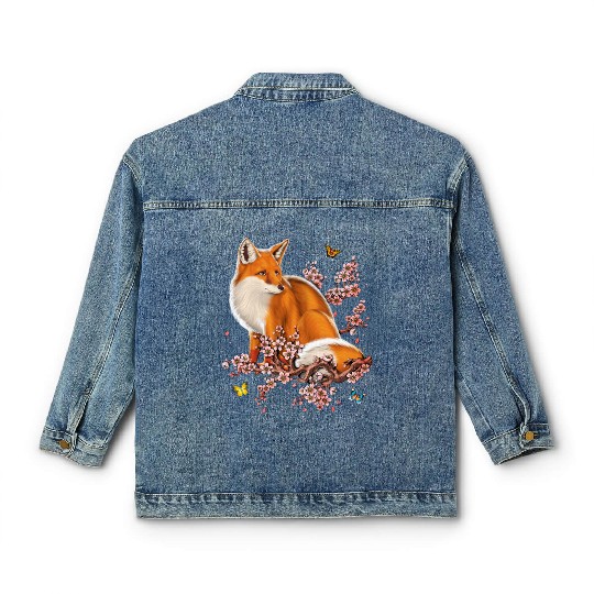 Fox Cherry Blossom Classic Women's Denim Jackets