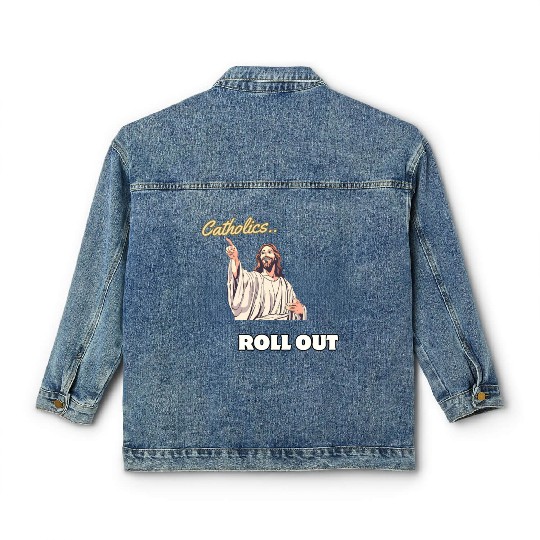 Catholics Roll Out- Jesus Transformer Classic Women's Denim Jackets