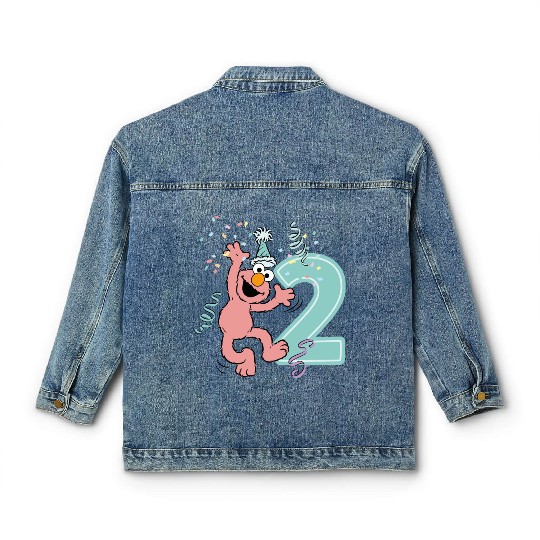 Sesame Street Birthday Design With Elmo Two Years Classic Women's Denim Jackets