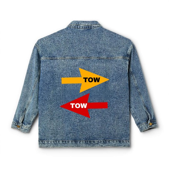 tow arrow stickers red yellow to vehicles racecar Classic Women's Denim Jackets