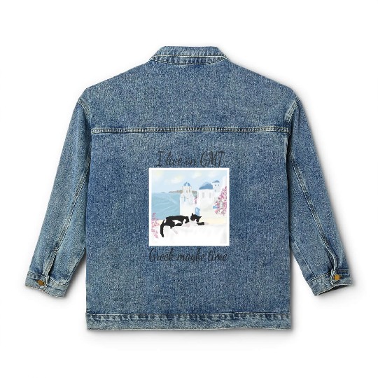 I live on GMT - greek maybe time Classic Women's Denim Jackets