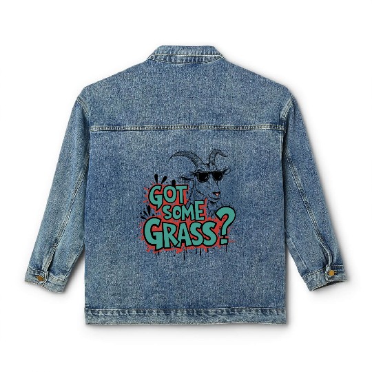 Goat Some Grass? Meme Goat Energy Classic Women's Denim Jackets