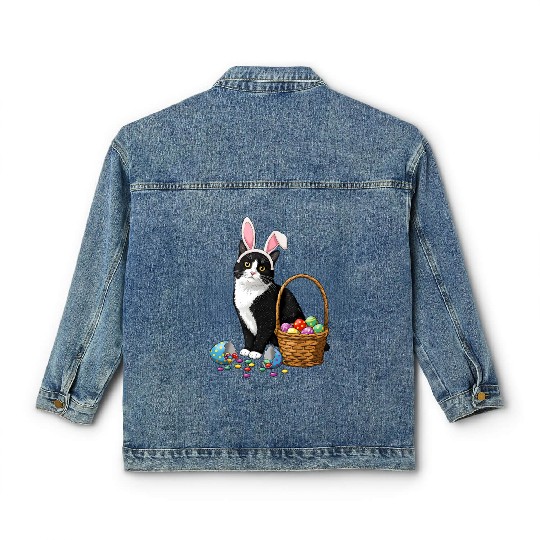 Adorable Easter Rabbit – Spring Holiday Fun Classic Women's Denim Jackets