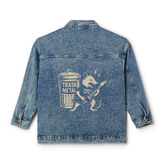 Guitar thrash metal trash metal opossum funny Classic Women's Denim Jackets