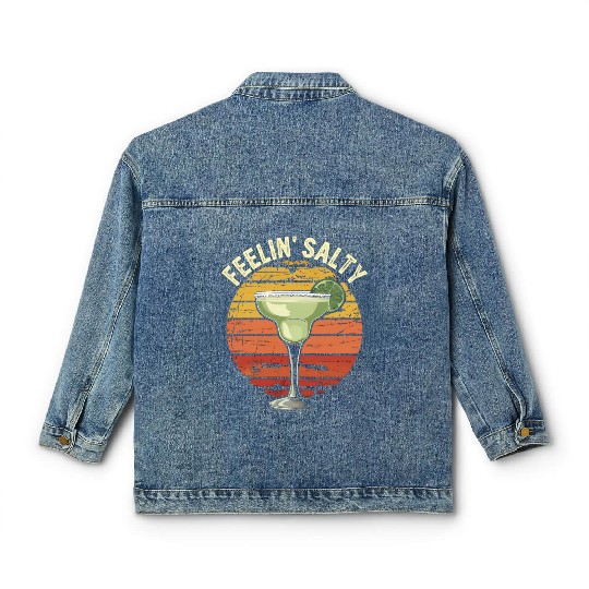 Feelin Salty Margarita-Classic Women's Denim Jackets Cinco Mayo