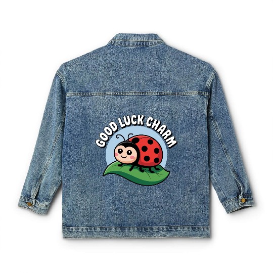 Lucky Ladybug Classic Women's Denim Jackets