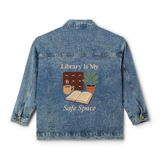 Library Nerd Book Lover Introvert Quiet Life Classic Women's Denim Jackets
