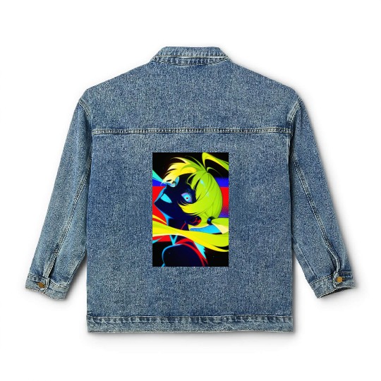 Neon Cyberpunk Anime Aesthetic Classic Women's Denim Jackets