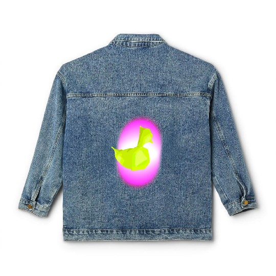 Duck Classic Women's Denim Jackets, Neon, Fun Classic Women's Denim Jackets, Abstract Duckli