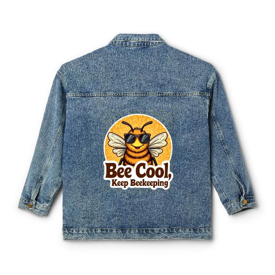 Cool Beekeeper Bee with Sunglasses Classic Women's Denim Jackets