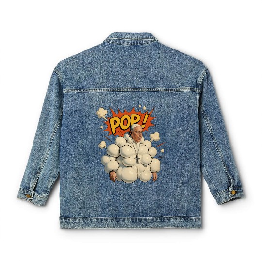 Pope Francis Popping pop pop pop 2025 Classic Women's Denim Jackets