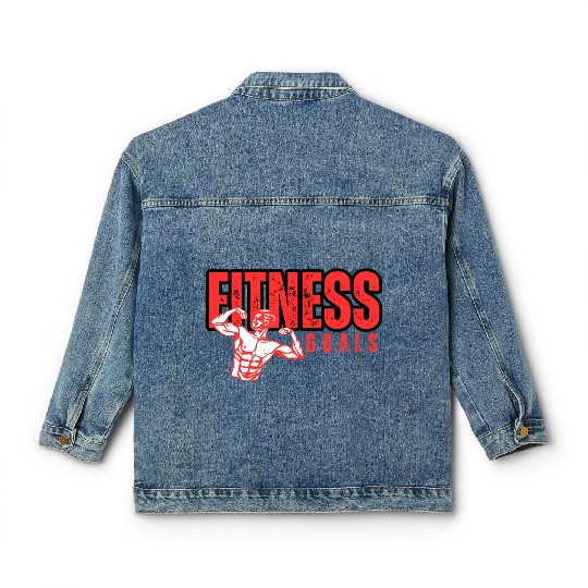 "Fitness Goals Classic Women's Denim Jackets – Motivational Gym Workout