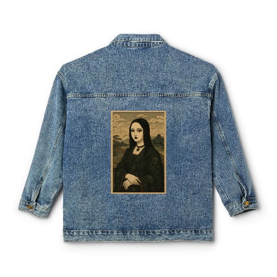 Gothic Geisha Mona Lisa Japanese Vintage Horror Classic Women's Denim Jackets