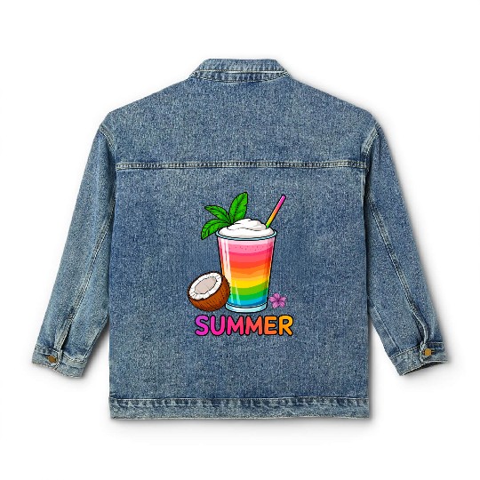 Summer Beach Cocktail Classic Women's Denim Jackets