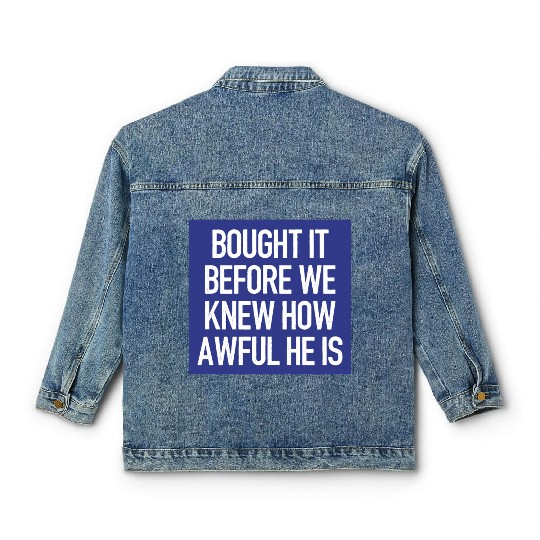 Bought it - Anti Elon Musk bumper Funny saying Classic Women's Denim Jackets
