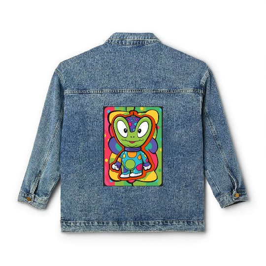 Colorful Cute Alien Classic Women's Denim Jackets