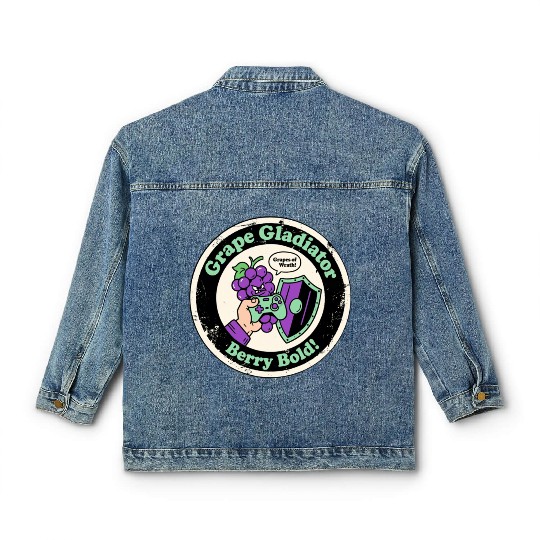 Grape Gladiator Berry Bold Gamer Classic Women's Denim Jackets
