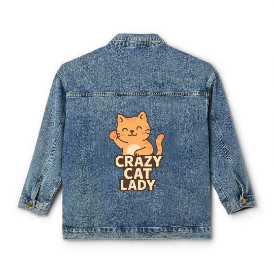 Crazy Cat Lady – Cute Cat Lover Design Classic Women's Denim Jackets