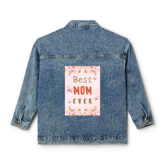 Pink Floral Mother s Day Card Classic Women's Denim Jackets