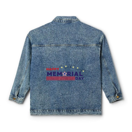 Happy Memorial Day – USA Star & Stripes Design Classic Women's Denim Jackets