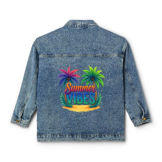Summer Vibes, Summer Vacation Classic Women's Denim Jackets