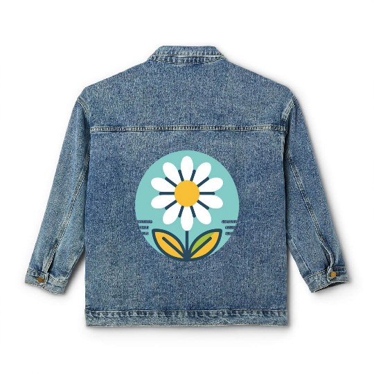 Whimsical Daisy Floral Design for Casual Wear Classic Women's Denim Jackets