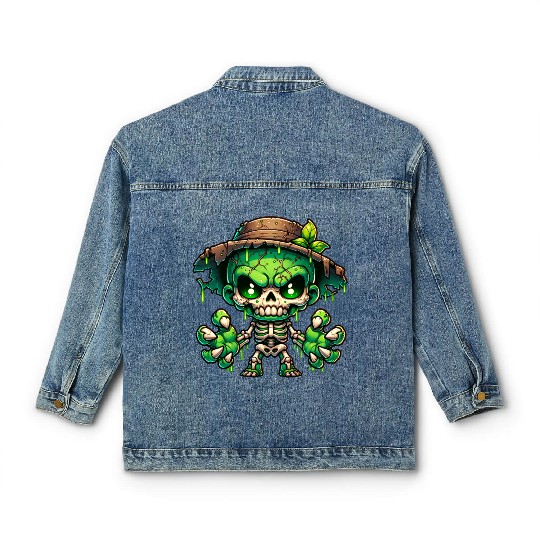Swamp Skeleton Mutant – Creepy Plant Monster Classic Women's Denim Jackets