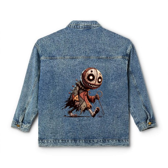 Haunted Rag Doll – Creepy Patchwork Puppet Classic Women's Denim Jackets