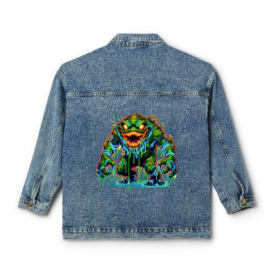 Neon Swamp Beast – Toxic Terror Classic Women's Denim Jackets
