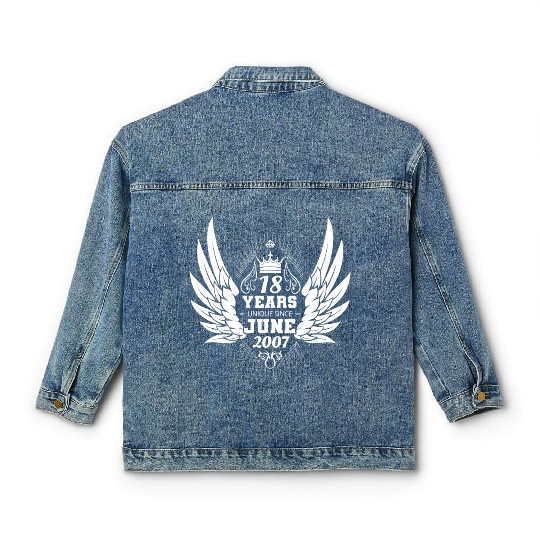 Unique angel with wings 18th birthday celebration Classic Women's Denim Jackets