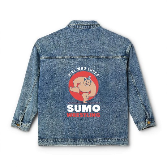 Sumo Wrestler Girl Japan Wrestling Classic Women's Denim Jackets