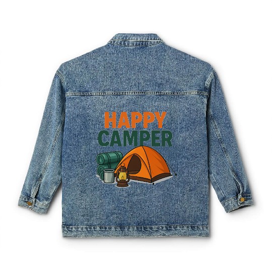 Happy Camper – Cozy Camping Vibes Classic Women's Denim Jackets