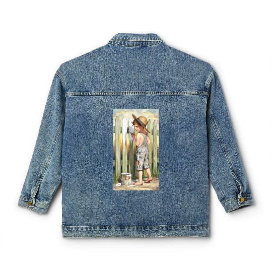 a vintage inspired charcoal and colored Gnkjj Classic Women's Denim Jackets