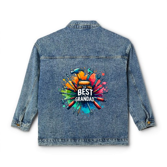 Best Grandad Ever tools design Classic Women's Denim Jackets