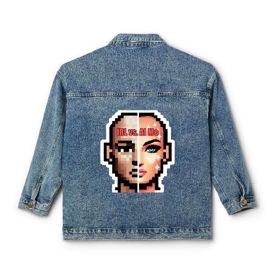 IRL vs AI me Classic Women's Denim Jackets