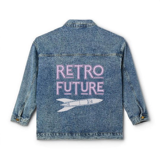 Retro Future Rocket Nostalgia Classic Women's Denim Jackets