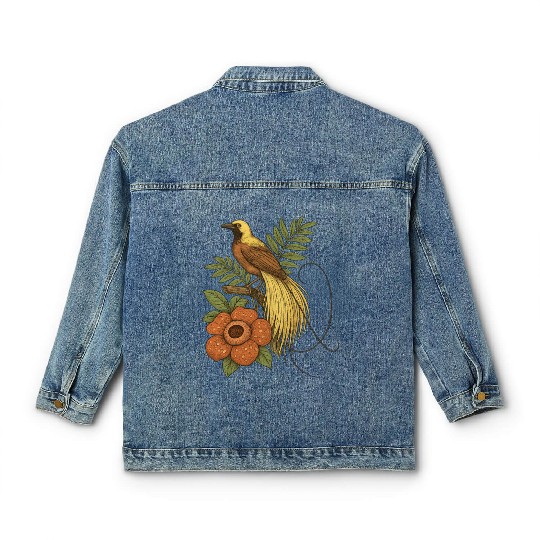 Bird of Paradise Rafflesia Classic Women's Denim Jackets