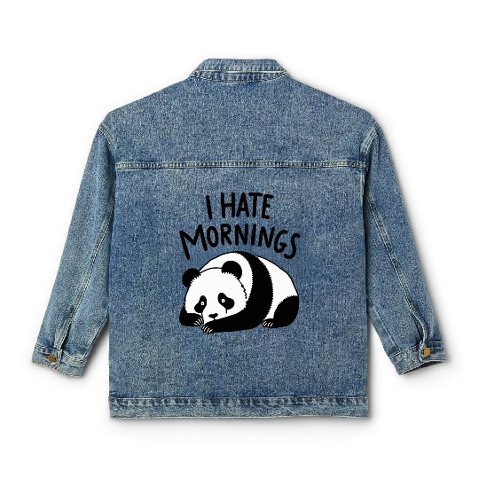 Panda I Hate Mornings Saying Classic Women's Denim Jackets