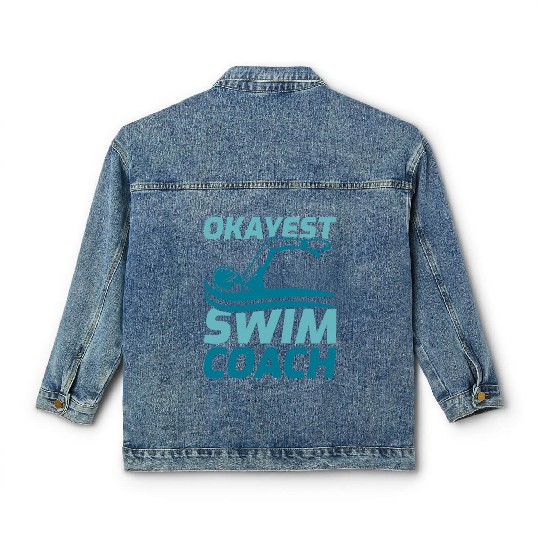 Okayest Swim Coach Classic Women's Denim Jackets