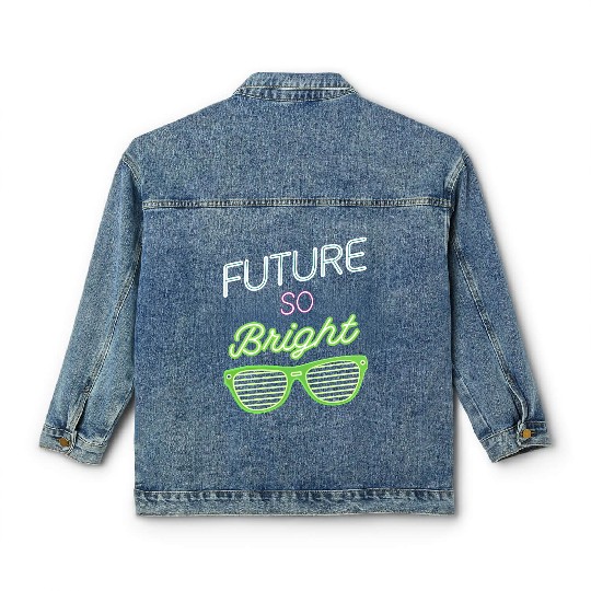 Future So Bright Neon Shutter Shades Retro 80s Classic Women's Denim Jackets