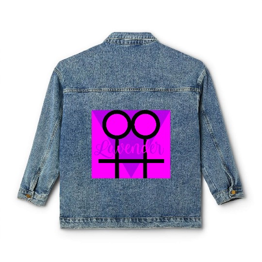 Women Symbol with Lavender Triangle Classic Women's Denim Jackets