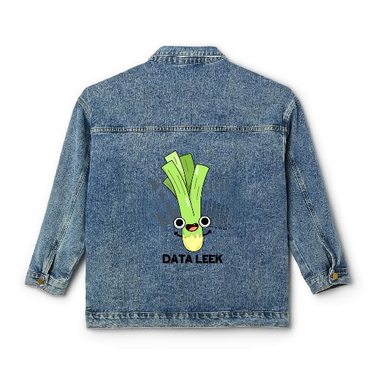 Data Leek Funny Computer Veggie Pun Classic Women's Denim Jackets