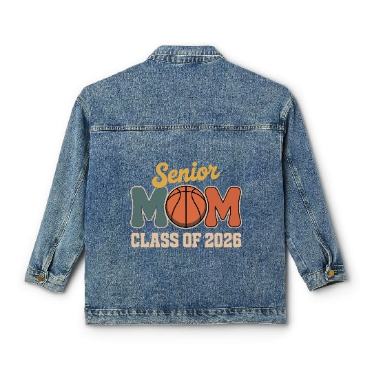 Senior Mom Basketball Class of 2026 Classic Women's Denim Jackets