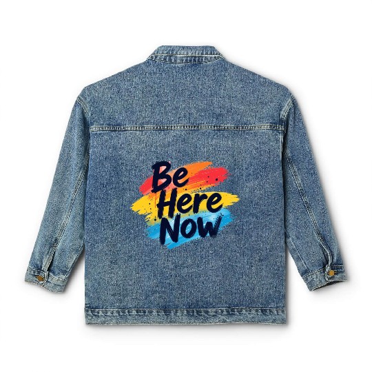 Be Here Now Mindfulness Inspirational Classic Women's Denim Jackets