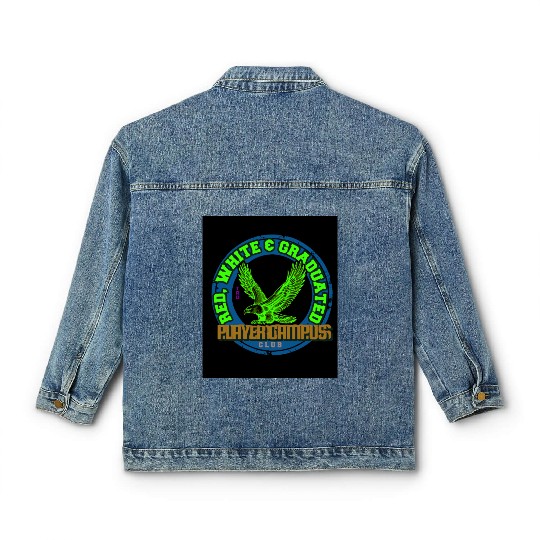 flying hawk emblem Classic Women's Denim Jackets