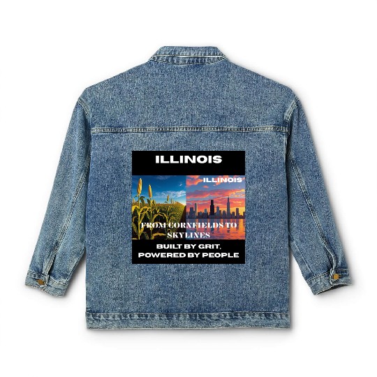 Illinois Midwest Mosaic Art Classic Women's Denim Jackets