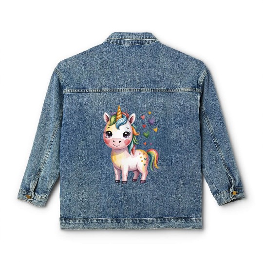 Believe in Magic – Cute Rainbow Unicorn Fantasy Classic Women's Denim Jackets