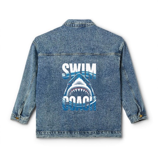 Swim Coach Shark Classic Women's Denim Jackets