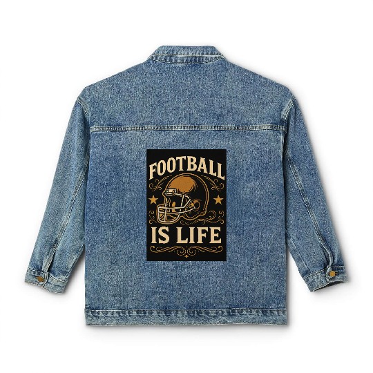 football is life Classic Women's Denim Jackets