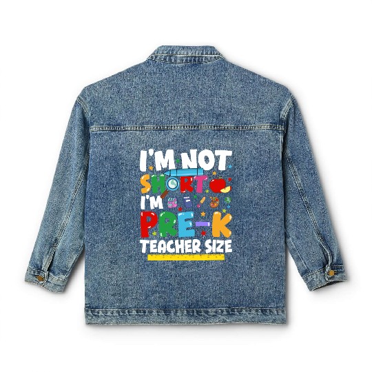 Pre K Teacher Back To School Pre kindergarten Classic Women's Denim Jackets